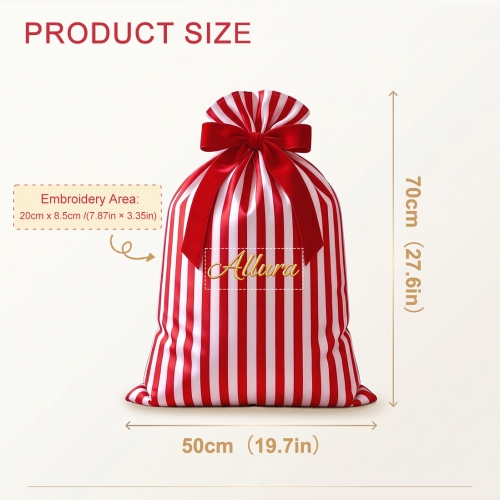 Custom Embroidered Christmas Gift Drawstring Bag
