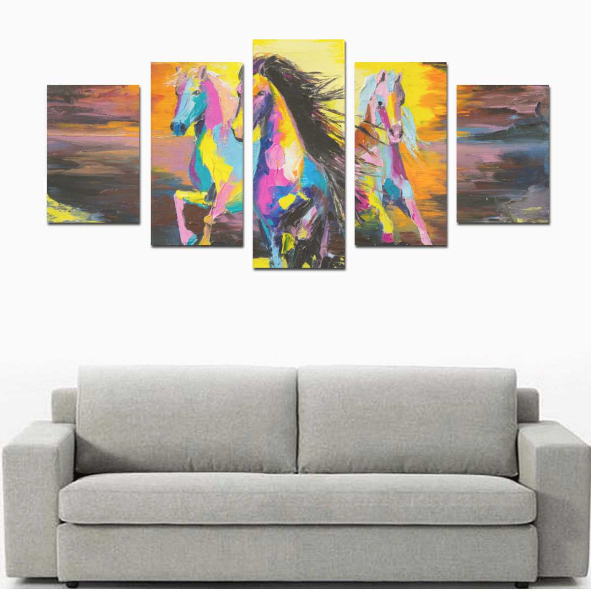 Custom Canvas Wall Art Prints (No Frame) 5Pieces/Set D Print on