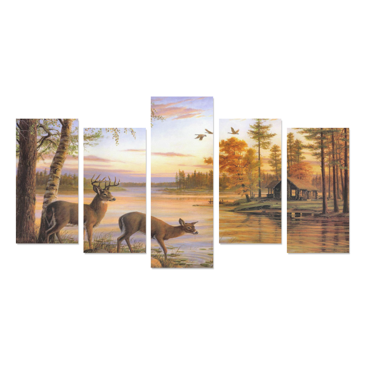 Custom Printing Canvas Wall Art Prints (No Frame) 5Pieces/Set E