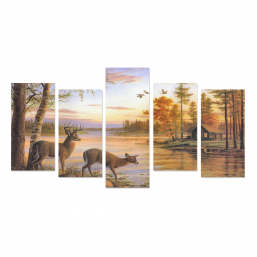 Canvas Wall Art Prints (No Frame) 5-Pieces/Set E