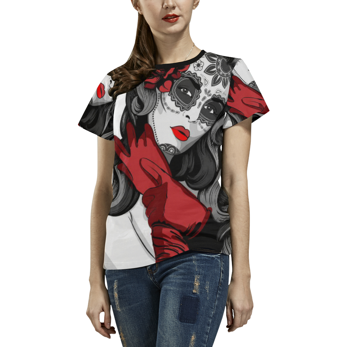 Custom Women's All Over Print T-shirt - Sell Your Designs | InterestPrint
