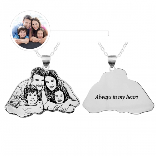 Personalized Family Necklace Sterling Silver 925