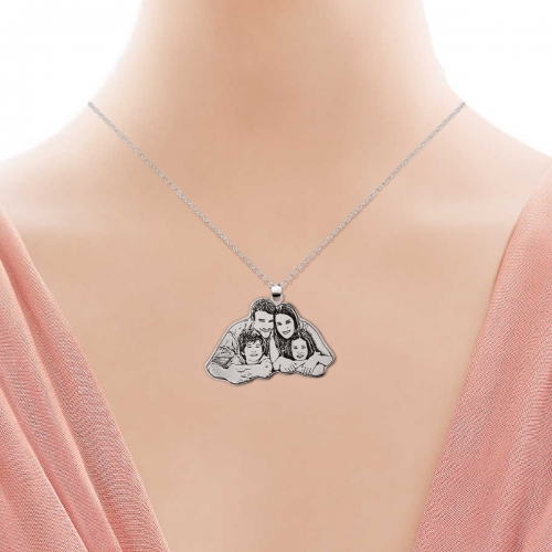Personalized Family Necklace Titanium Steel