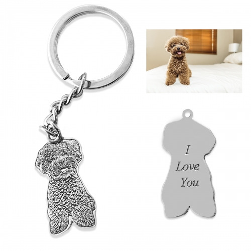Photo Engraved Keychain Sterling Silver 925
