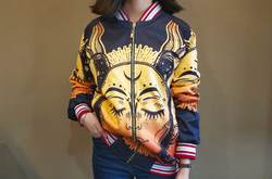 Women's All Over Print Horizontal Stripes Jacket (Model H21)