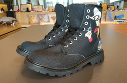 Men's Lace Up Canvas Boots (Model1203H)(Black)