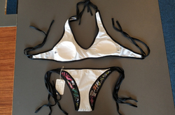 Women's Custom Halter & Side Tie Bikini Swimsuit (Model S06)