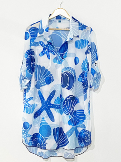 Chiffon Shirt Dress Cover Up ( Model H52 )