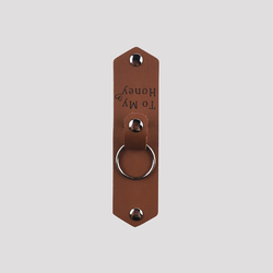 Custom PU Leather Keychain(Brown)