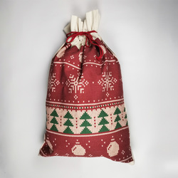 3 Pack Santa Claus Drawstring Bags (One Side Printing)