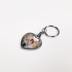 Personalized Engraved Photo Heart Keychain
