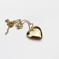 Personalized Heart Photo Locket Necklace Gold Color