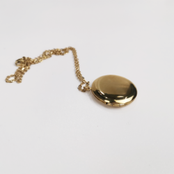 Personalized Round Photo Locket Necklace Rose Gold 