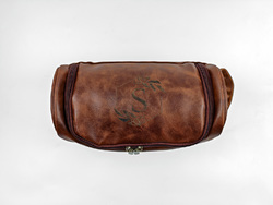Fawn Brown PU Toiletry Bag (Two Sided Custom)