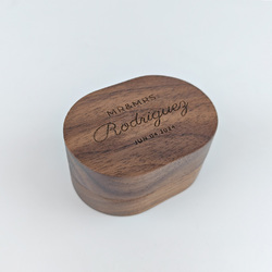 Custom Oval Wooden Ring Box