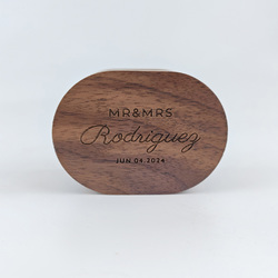 Custom Oval Wooden Ring Box