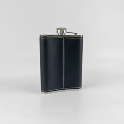 8 oz Black Hip Flask