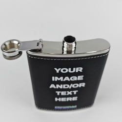 8 oz Black Hip Flask