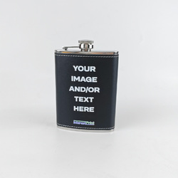 8 oz Black Hip Flask