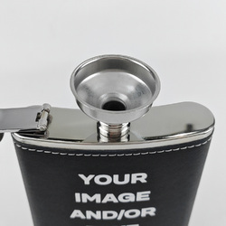 8 oz Black Hip Flask