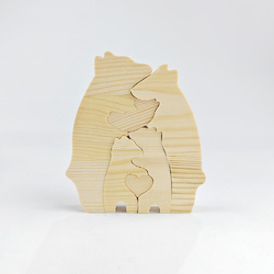 Wooden Bear Family Puzzle with 5 Names