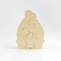 Wooden Bear Family Puzzle with 3 Names