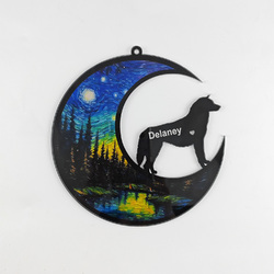 Personalized Siberian Husky Dog Memorial Suncatcher Ornament-09