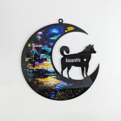 Personalized Husky Dog Memorial Suncatcher Ornament-08