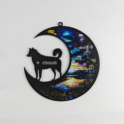 Personalized Husky Dog Memorial Suncatcher Ornament-08