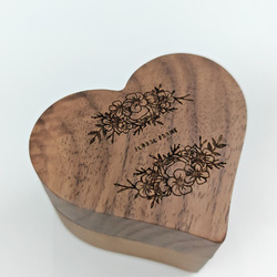 Personalized Heart Shaped Wooden Ring Box