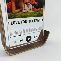 L-Shaped Walnut Holder Acrylic Photo Frame