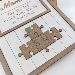 Wooden Puzzle Sign with 4 Names（15X20cm）