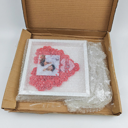 Heart-Shaped Flower Shadow Box 12"-Blue