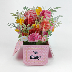 3D Pop Up Floral Box Greeting Card