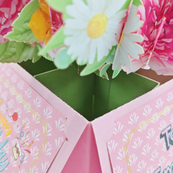 3D Pop Up Floral Box Greeting Card