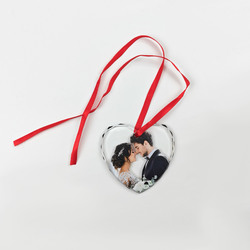 Personalized Crystal Glass Heart Ornament