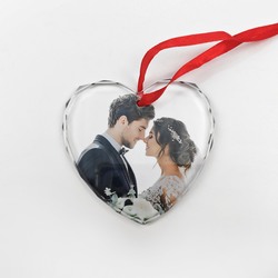 Personalized Crystal Glass Heart Ornament