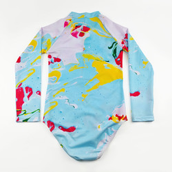 Big Girls' Long Sleeve One-Piece Swimsuit (Model S61)