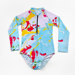 Little Girls' Long Sleeve One-Piece Swimsuit (Model S61)