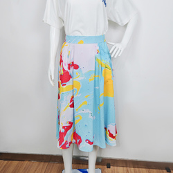 Elastic Waist Pocket Midi Skirt
