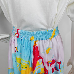 Elastic Waist Pocket Midi Skirt