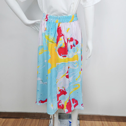 Elastic Waist Pocket Midi Skirt