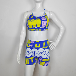 Cross Back String Sports Bra&High Waist Shorts Active Sets