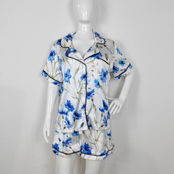 Lapel Pocket Button Short Pajama Sets