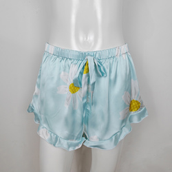 Lapel Ruffle Hem Short Pajama Sets