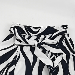 All Over Print Wide Leg Pants with Belt