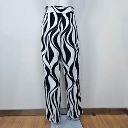 All Over Print Wide Leg Pants with Belt