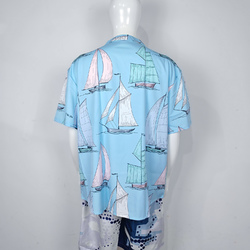 Men's Curved Hem Hawaiian Shirt (Model T87)