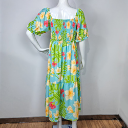 Women's Puff Sleeve Square Neck A Line Dress