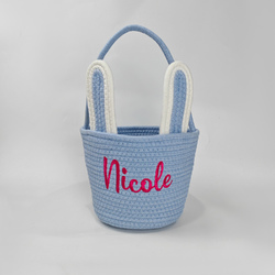 Custom Embroidered Easter Bunny Basket